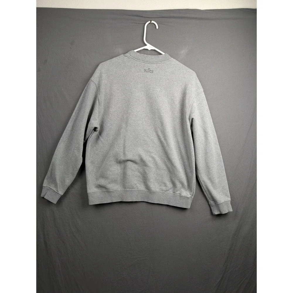 Nike Dri-FIT Big Swoosh Crewneck Sweatshirt Gray Mens XS
